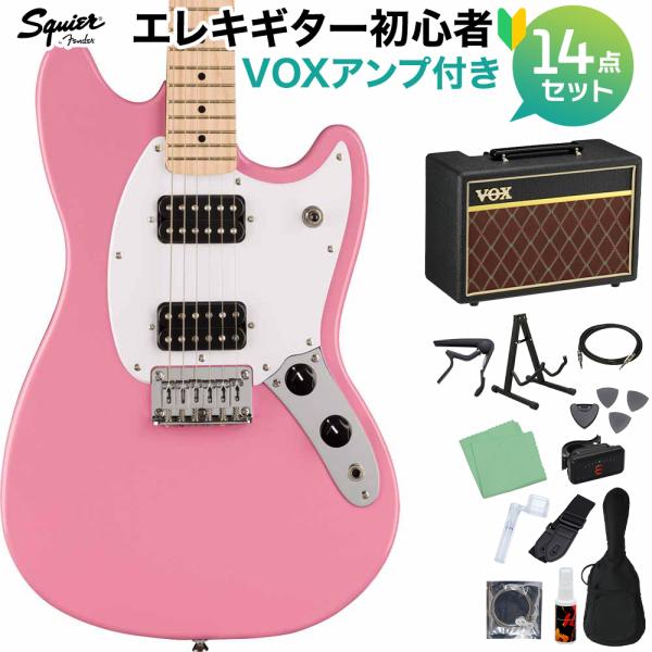 エレキギター　squier by Fender ピンク Squier by Fender SONIC STRATOCASTER HT Flash Pink エレキ