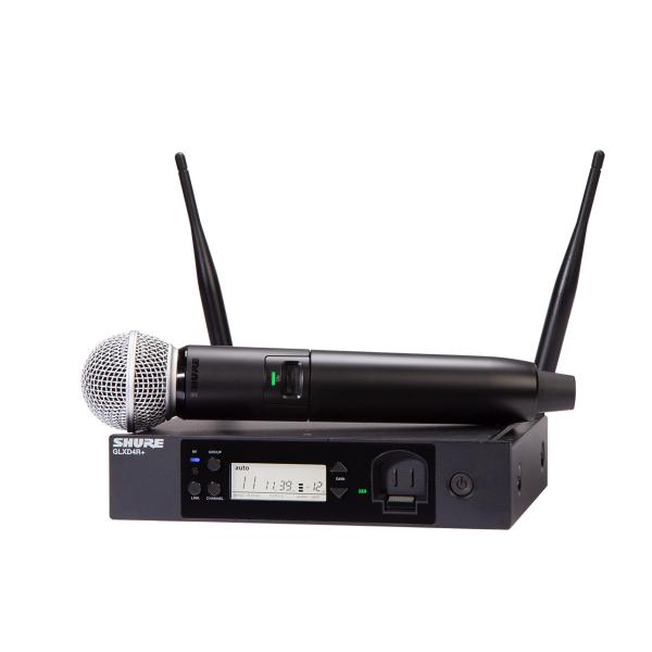 SHURE シュア GLX-D24R+ SM58 ハーフラック型受信機付 ワイヤレスマイクセット ラックマウント対応 マイク:SM58 受信機:GLX-D4+セット GLXD24R+J/SM58-Z2
