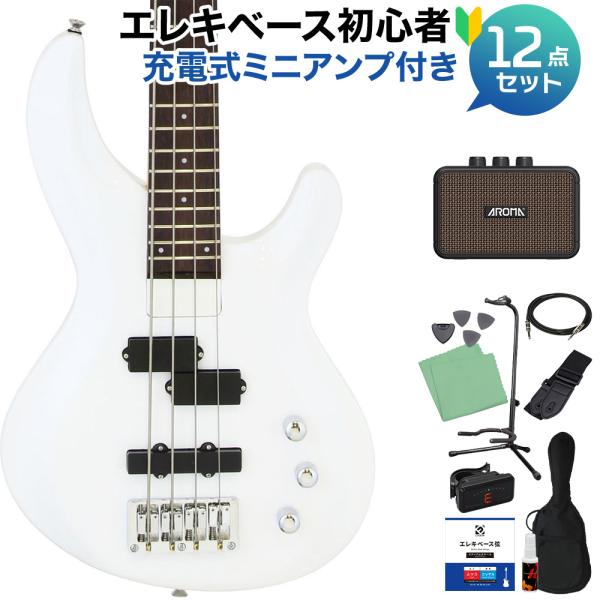 AriaProII アリアプロ2 IGB-STD PWH ベース初心者12点セット 充電式ミニアンプ付 PJタイプ
