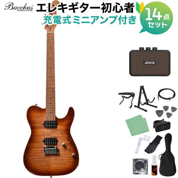 Bacchus（バッカス） TAC24 FMH-RSM/M N-BR-B エレキギター初心者14点