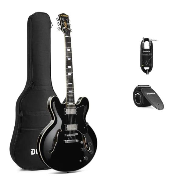 Donner ドナー DJP-1000 Black (ブラック) エレキギター セミアコ