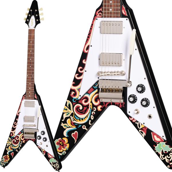 Epiphone エピフォン Jimi Hendrix Love Drops Flying V Ebony Inspired by Gibson Custom ジミ・ヘンドリクス フライングV 数量限定モデル