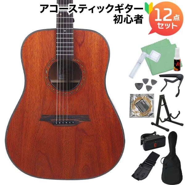 Bromo ブロモ BAT1M アコースティックギター初心者12点セット アコースティックギター トップ単板 ドレッドノート マホガニー