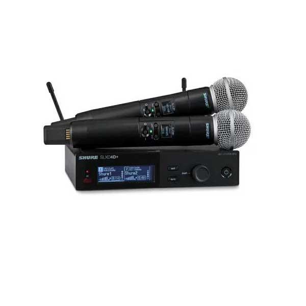 SHURE シュア SLX-D+ ハンドヘルド型送信機SM58 x2 デュアル受信機 x1 セット ワイヤレスシステム SLXD+シリーズ SLXD24D+J/58-JB