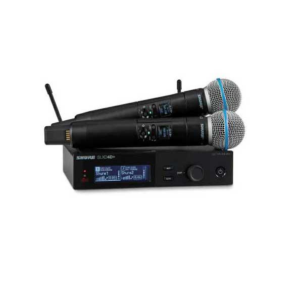 SHURE シュア SLX-D+ ハンドヘルド型送信機Beta58 x2 デュアル受信機 x1 セット ワイヤレスシステム SLXD+シリーズ SLXD24D+J/B58-JB