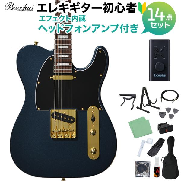Bacchus バッカス BTE-1-RSM/R-LX DLPB エレキギター初心者14点セット ヘッドホンアンプ付き Universe Series Luxe Edition ユニバースシリーズ リュクス