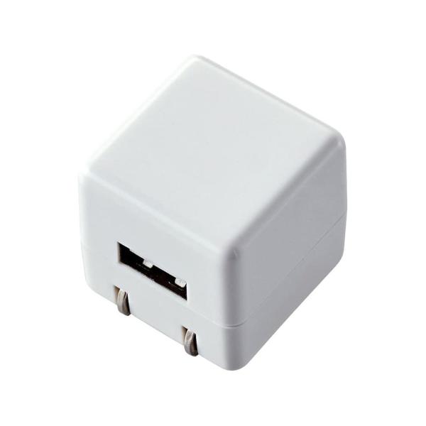 他サイト： ELECOM エレコム AVS-ACUAN007 WH ホワイト USB電源アダプター キューブ型AC充電器 5V・1A 10年使える長寿命の商品画像