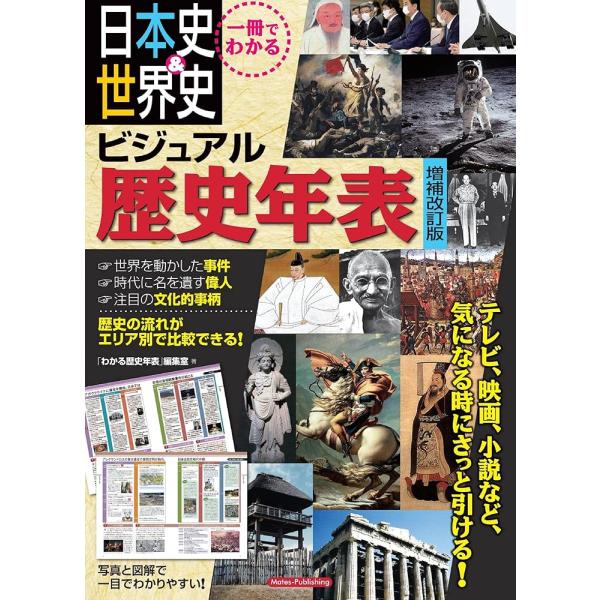 「商品情報」★　歴史の流れがエリア別で比較できる!　＊　世界を動かした事件　＊　時代に名を残す偉人　＊　注目の文化的事柄★　テレビ、映画、小説など、　　気になる時にさっと引ける!★　写真と図解で一目でわかりやすい!