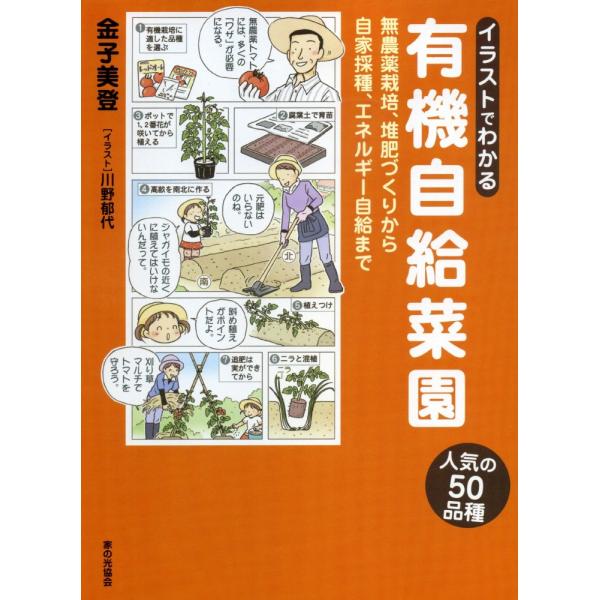 (中古)イラストでわかる有機自給菜園 無農薬栽培、堆肥づくりから自家採種、エネルギー自給まで 金子 美登 川野 郁代