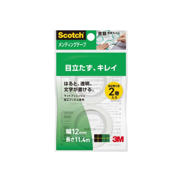スリーエム ジャパン メンディングテープ 詰替用 12mm×11．4m 2巻入 CM12-R2P