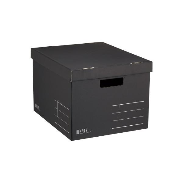 他サイト： コクヨ KOKUYO 収納ボックス「NEOS」フタ付き Lサイズ ブラック A4-NELB-D グリーン購入法適応の商品画像