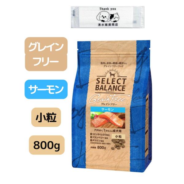 セレクトバランス グレインフリー アダルト サーモン 小粒 800g ドッグフード １才以上の成犬用 オリジナルおしぼり付き