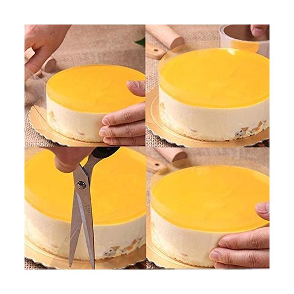Kingsie ケーキフィルム 透明 ケーキカラー ケーキ用サイドフィルム 保護膜テープ ムースフィルム ケーキ飾り ベーキング 10cm 代購幫