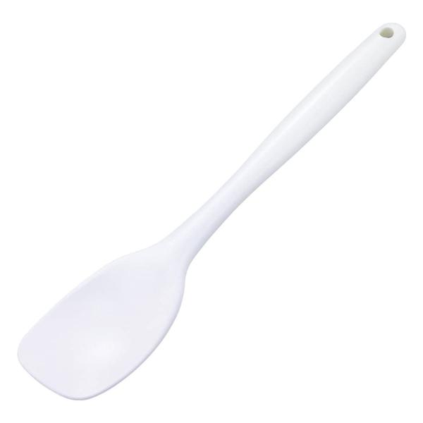 他サイト： シリコン キッチンスプーン 全長25cm 食洗機可 まぜる・すくう・集める・盛り付ける 調理用 耐熱 便利 ホワイト お菓子作り ヘラ 燕三条 下村企販の商品画像