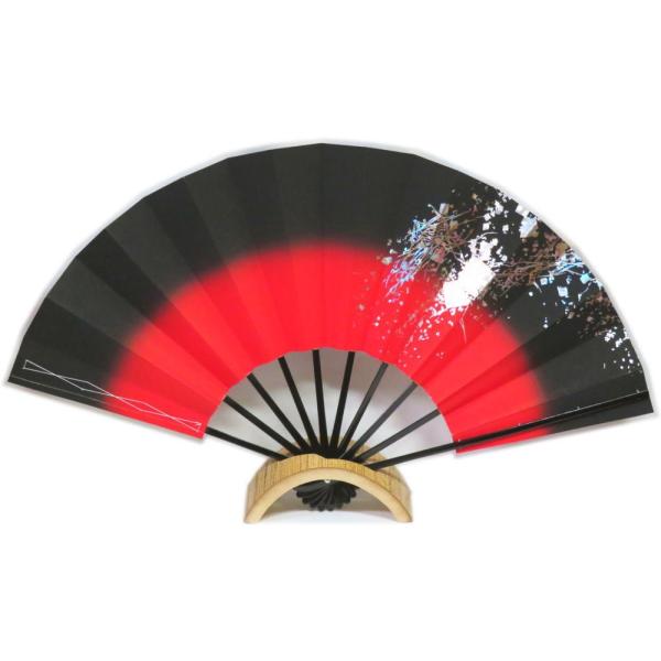 舞扇子≪撰256　ホログラム箔≫黒　赤◇黒塗竹◇9寸5分　化粧箱入り　京扇子　扇子　舞扇 舞扇子≪撰256 ホログラム箔≫黒 赤◇黒塗竹◇9寸5分 化粧箱入り