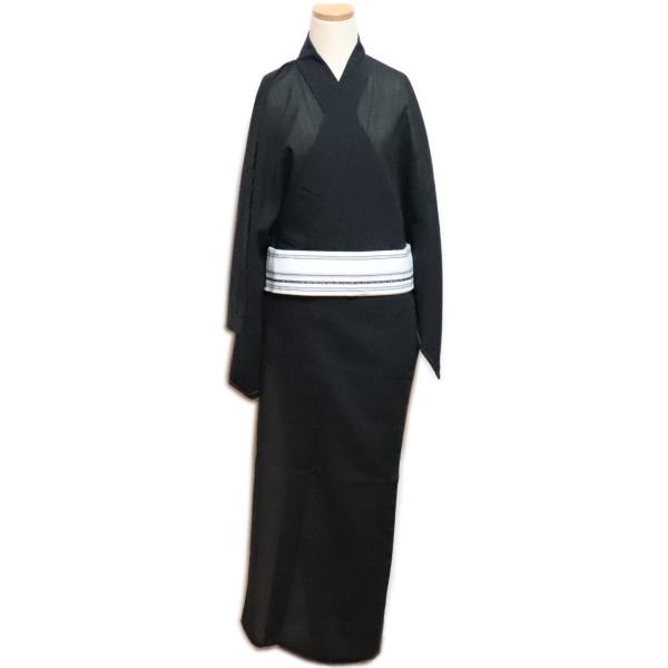 仕立上　男物 無地“単衣仕立”≪黒　絽≫夏物「舞台衣装・ステージ衣装」着物　踊り着物 踊り用 shimoyae_10001564-202