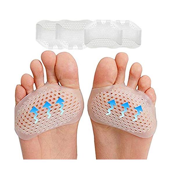 Wealake 足裏保護パッド 足裏サポーターシリコン 中足骨パッド 痛み緩和 足裏クッション 男女兼用4個入り しもやな商店 通販 Yahoo ショッピング