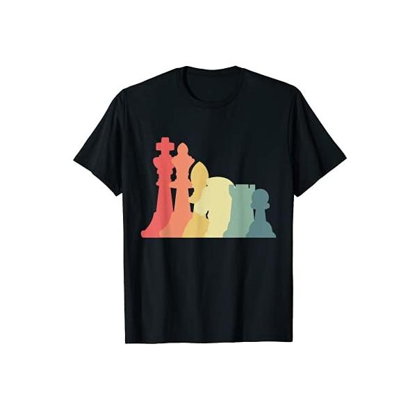 ヴィンテージ チェスフィギュア チェスプレイヤー ボードゲーム好きな人へのプレゼント Tシャツ