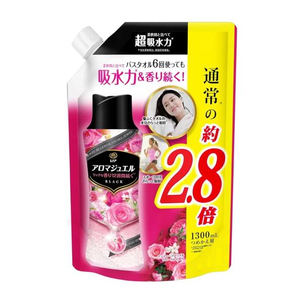 他サイト： レノア ハピネス アロマジュエル 香り付け専用ビーズ アンティークローズ&amp;フローラル 詰め替え 大容量 1,300mLの商品画像