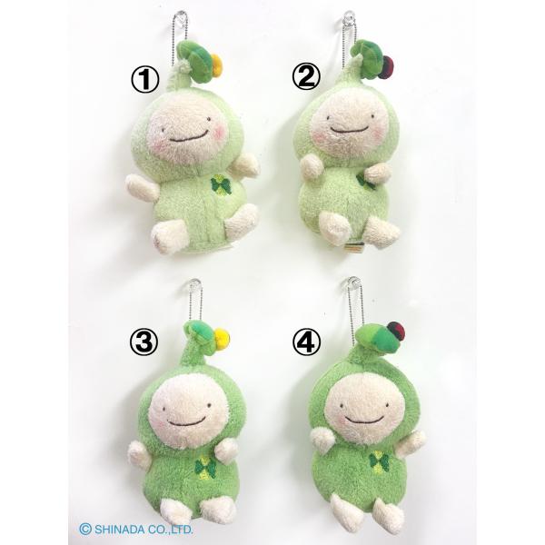 しあわせを呼ぶ四葉のクローバーを頭に乗せた「はっぴー」です。頭のクローバーには、てんとう虫とちょうちょ が乗っています。胸の、四葉のクローバーの刺繍がアクセント。色は、体が みどりときみどりの2色、頭の虫が2種類の4種類です。あなたも、はっ...