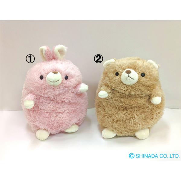 森の中でのんびりなくまさんとうさぎさん。ふわふわの毛並みとまん丸なフォルム♪この子たちといると自然とゆったりとした気分になるでしょう…サイズ：高さ15cm×幅10cm×奥9cm素材：ポリエステル対象年齢：７才から