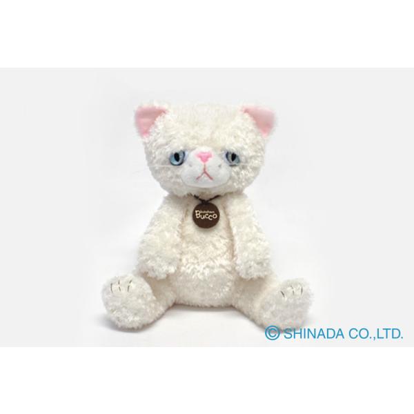 シナダ ぬいぐるみ ブサかわぶっこ (S) まめ (白猫) : シナダ
