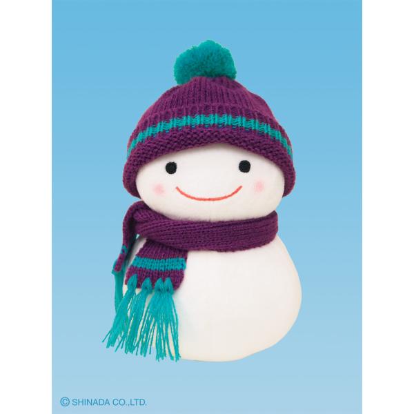 シナダ 雪ダルマちゃん ニット（SS）パープル ぬいぐるみ : シナダ