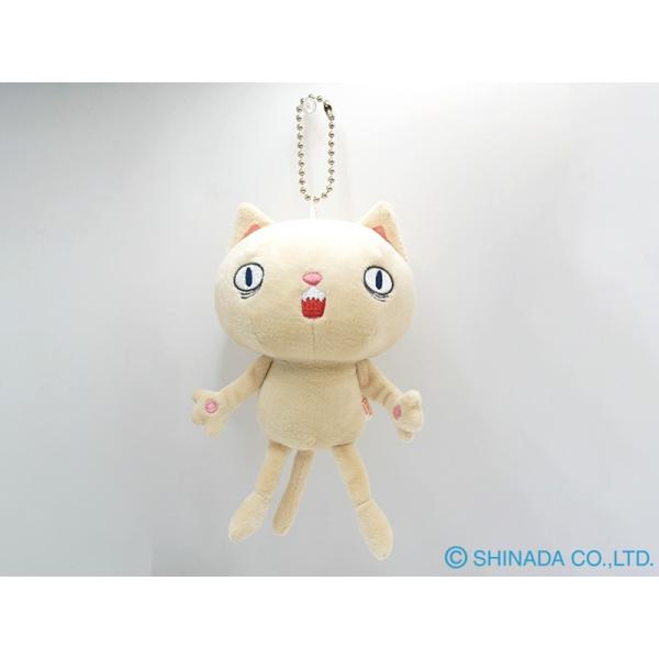 シナダ ぬいぐるみ ストラップ ヨワソーズ (M) ネコ 白 : シナダ