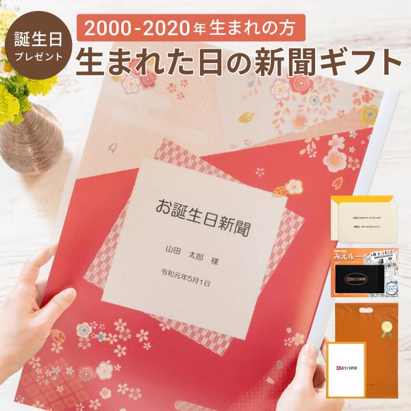 【こちらは2000年~2020年が誕生日の方を対象とした商品となります。】「誕生日に発行された新聞」をおしゃれなデザインの表紙がついたクリアファイルにお入れした商品です。商品には名入れが出来るので、特別感を演出します！ソフトタイプのクリアフ...