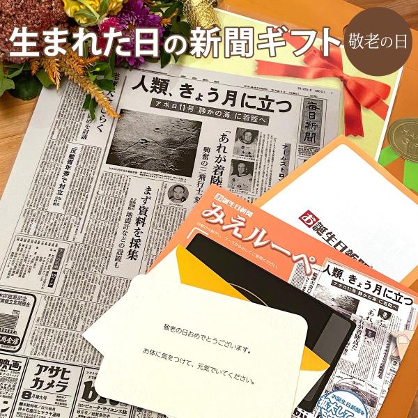 【こちらはどの年代の方でもご購入いただけます。ご注文時にお誕生日の入力をお願いいたします。】敬老の日のプレゼントにぴったり！「誕生日に発行された新聞」をラミネート加工した商品です。自分が生まれた日に発行された新聞はなかなか見る機会がないので...