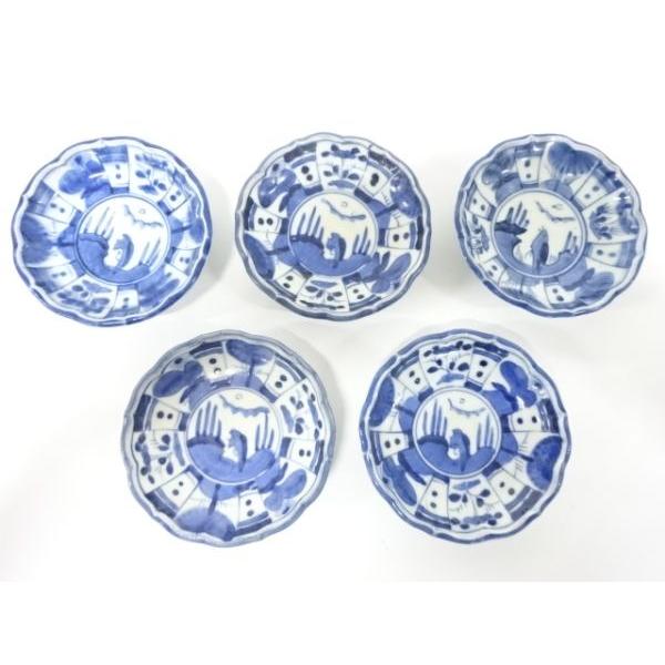 ys7659622; 古伊万里 染付 芙蓉手 小皿5客【道】 : kimono-Shinei