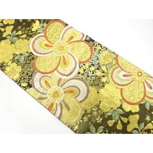 ys7811030; 捻じり花模様織り出し 振袖用袋帯【着】 : kimono-Shinei