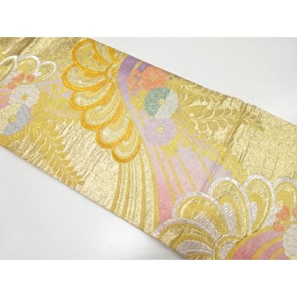 ys7820072; 山並に花模様織り出し 振袖用袋帯【着】 : kimono-Shinei