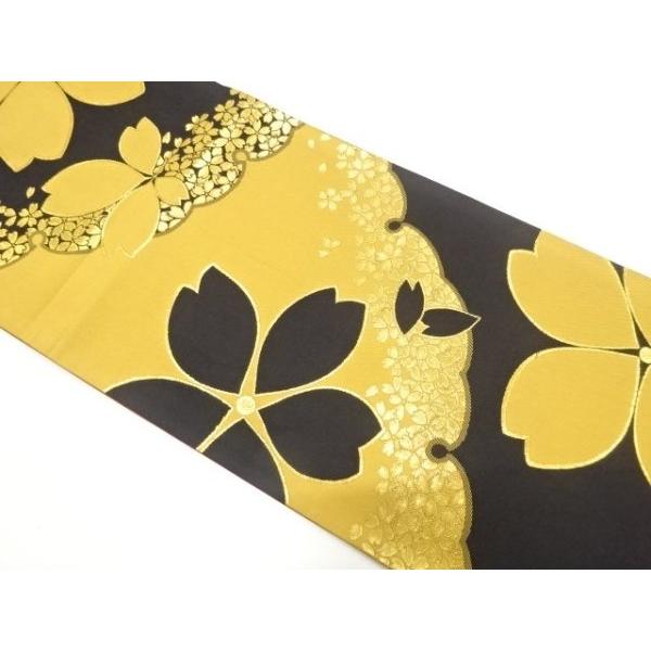 御晴れ着 ys7836885; 雪輪に桜模様織り出し 振袖用袋帯【着】 : kimono-Shinei