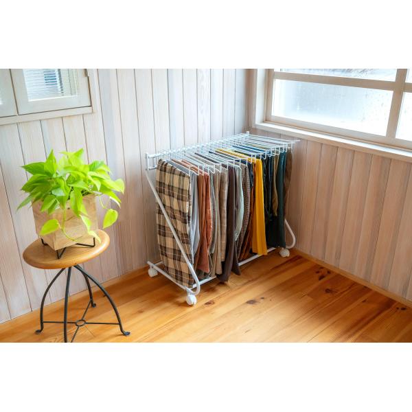 スラックスハンガー 20本掛け 日本製 燕三条 ステンレス 省スペース 収納 クローゼットラック