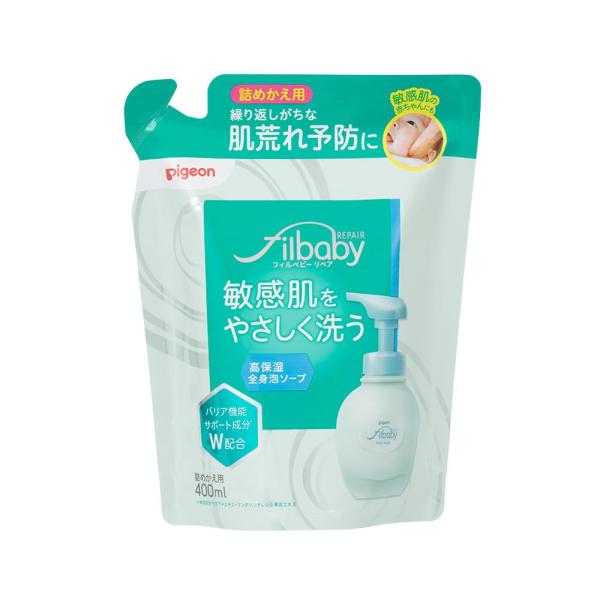 【商品概要】商品サイズ (幅×奥行×高さ) :7.5×14×20内容量:400ｍｌ【商品説明】【商品詳細】ブランド：ピジョン商品種別：ドラッグストア商品名：ピジョン Pigeon フィルベビー filbaby ベビー全身泡ソープ詰め替え用 ...
