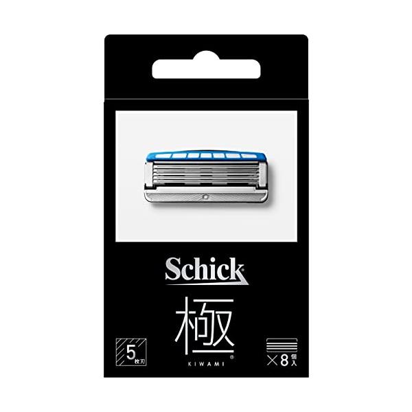 【商品概要】シック最上級モデル「極　KIWAMI」ハンドルの衝撃吸収機能によるシック史上最高の剃り心地剃り方にあわせて肌にかかる力を自動調整する衝撃吸収テクノロジー原産国：刃：アメリカ、シェービング剤：中国内容量：替刃８コ【商品説明】説明商...