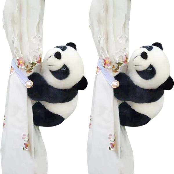 【商品概要】●仕様：パンダぬいぐるみ様式のカーテンホルダー、●材質：ポリエステル、PP綿。表面はふんわりとしたベルベット生地素材で作られ、内部は上質なpp綿で填充されており、触り感がよい。●1個のサイズ：25*12cm。●セット内容：2個カ...