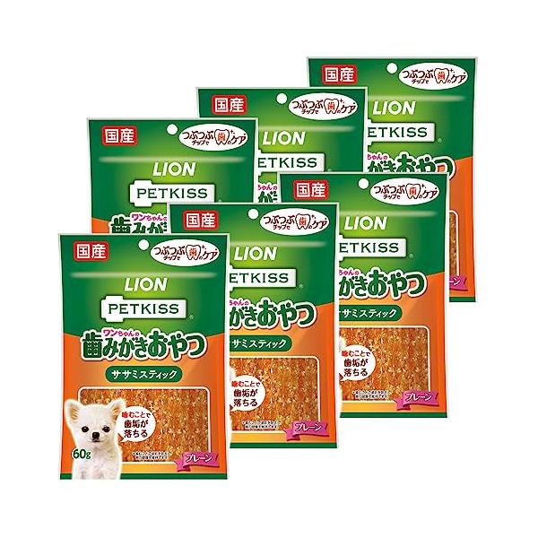 他サイト： ライオン PETKISS ワンちゃんの歯みがきおやつ ササミスティック プレーン 60g×6個まとめ買い LIONPETの商品画像