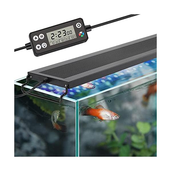 ９９９LEDスクリーン制御器付きブラック/-/-・Wattage:14.0 ワット・パッケージ個数:1・高品質LED水槽ライトこの水槽ライトは、WRGBランプを採用した。WRGBの比率を調整して自分の水槽に適した波長とルーメンの光源と色を作...