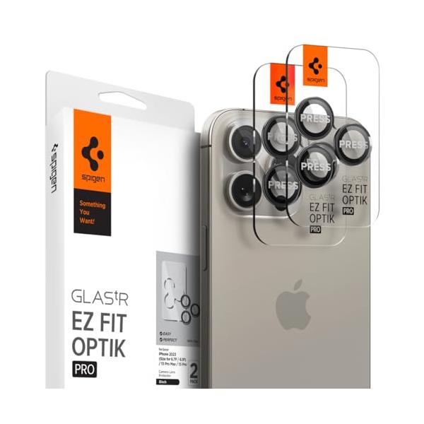 他サイト： Spigen iPhone 16 Pro/Pro Max カメラ保護フィルム 9H硬度強化ガラス ブラック iPhone16Pro/ProMaxの商品画像