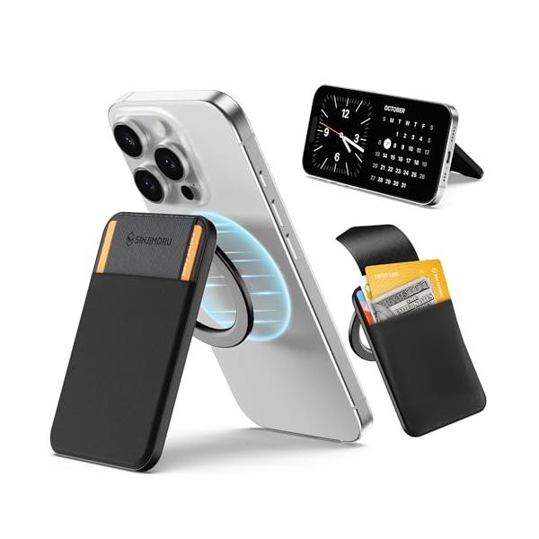 他サイト： 新登場 スタンド付き Sinjimoru magsafe カードケース 調節可能なスタンド 強力磁力 3000G マグセーフ カードケース iPの商品画像