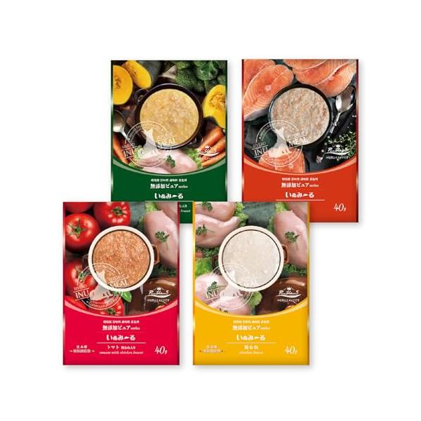 他サイト： 日本産 犬用一般食 いぬみ〜る 無添加ピュアseries PureValue5 トライアルセット（パウチ40g×4種）の商品画像