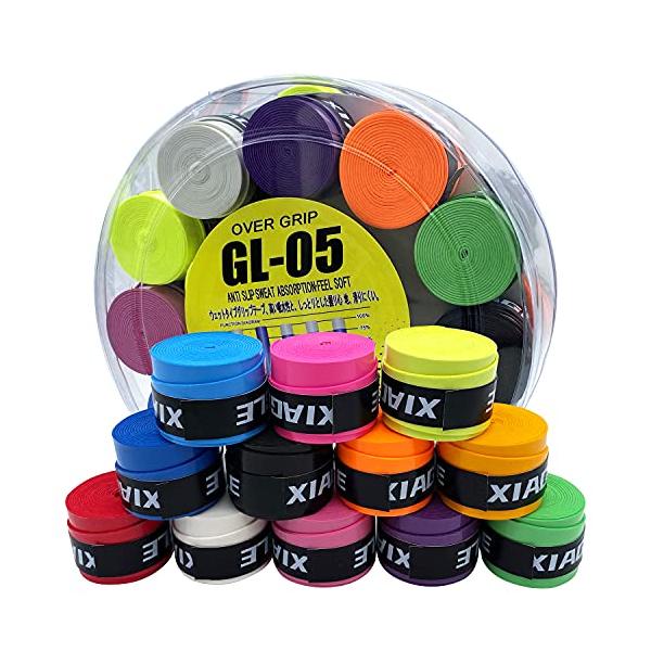 9~12色入りGL-05ウェットタイプグリップテープ30個セットグリップテープ 滑り止め 超吸収タイプ 通気性ラケット用 オーバーグリップテープ