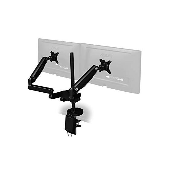 Bauhutte バウヒュッテ ロング モニターアーム GS デュアル BMA-2GS-BK