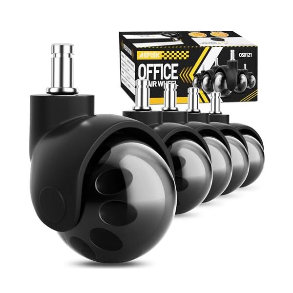 ・ブラック  ・幅広い適用性：AGPTEKオフィスチェアキャスターはHerman Miller、Steelcase、Aeron、Dxracerなど、市販されている99％のローリング式オフィスチェアやコンピューターグチェア、ゲーミングチェアに...