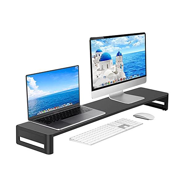 他サイト： VAYDEER デュアル モニター台 机上台 ディスプレイ台 2画面スタンド パソコン PC キーボード 収納 幅100cm（金属製）の商品画像