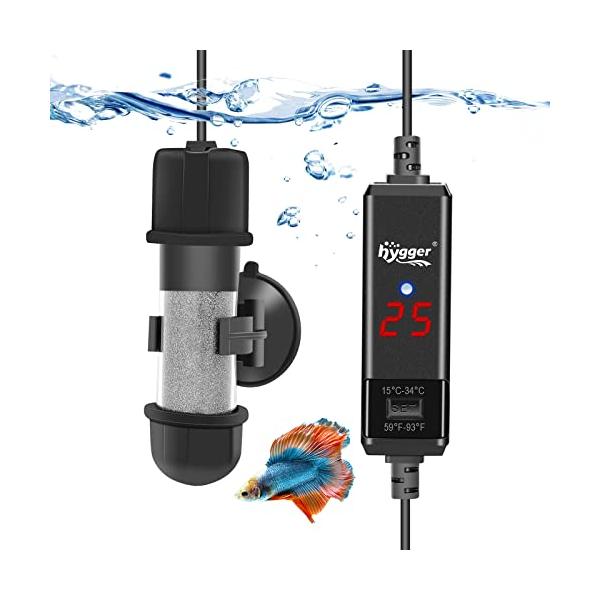 ・ m ・・Size:m・50 ワット アクアリウム ヒーター: 温度範囲は15-34℃ で、30-60Lまでのガラスまたはアクリル水槽用で、淡水と海水の両方に使用でき、魚または亀の水槽に最適です。・プレミアムクオーツ使用：水槽ヒーターは厚...