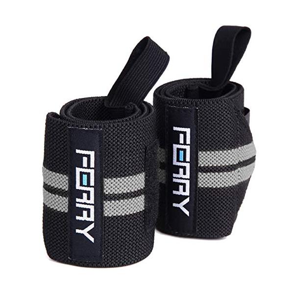 他サイト： フェリー FERRY リストラップ ウエイトトレーニング 手首固定 （2枚組） ブラック/グレーの商品画像