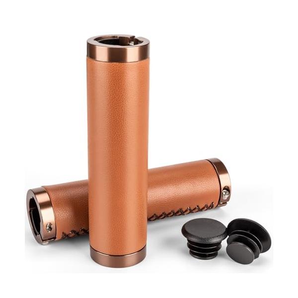 CXWXC 自転車 グリップ レザー ベタベタしない 耐久性 クロスバイク